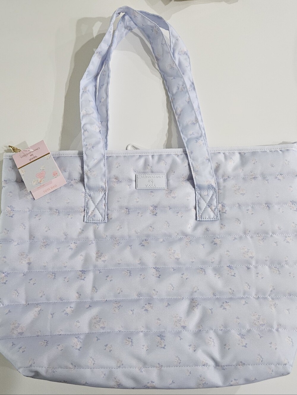 Loveshackfancy Tote Bag - Light Blue Quilted Floral